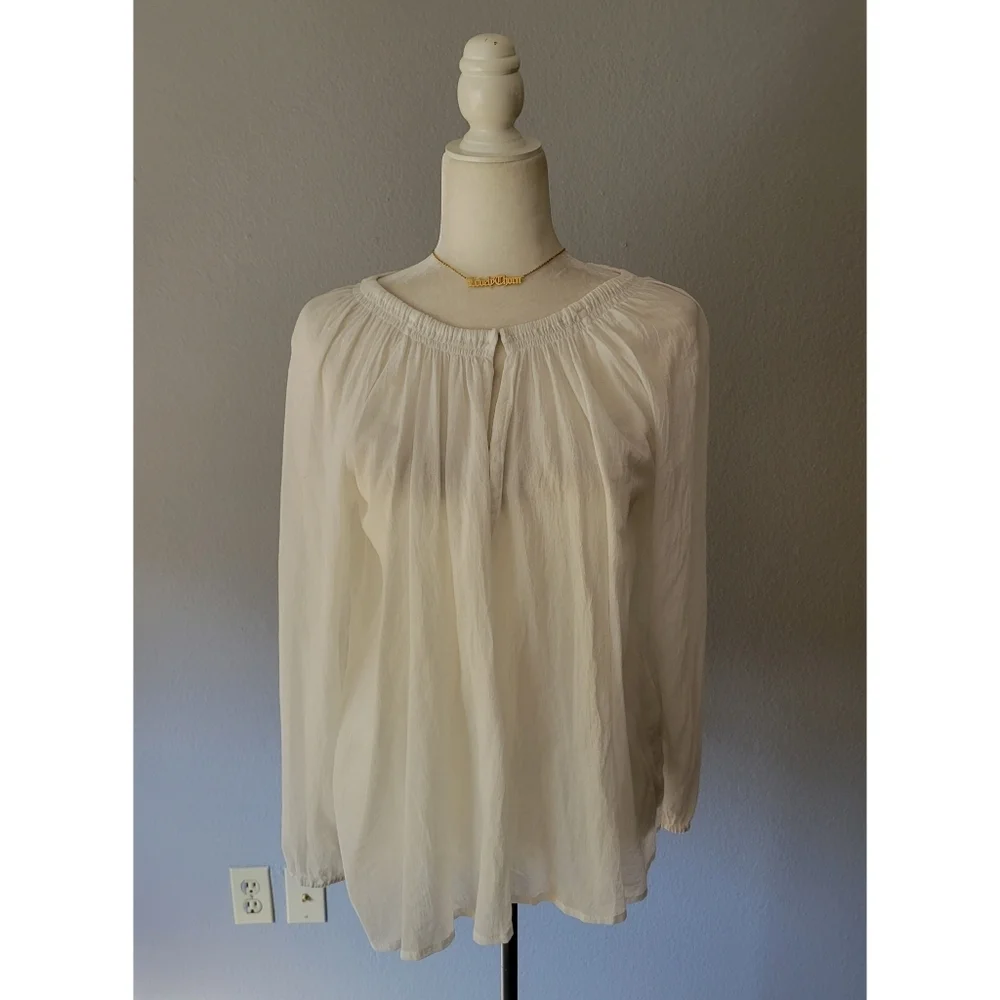MIKOH // white low plunge relaxed fit resort style top - Picture 6 of 14
